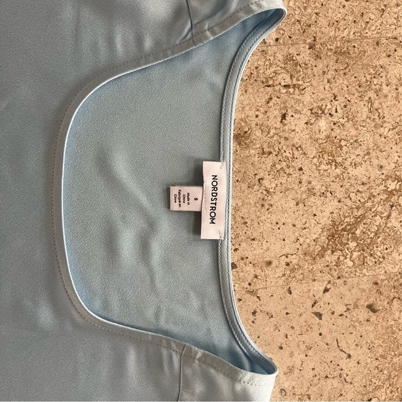 Nordstrom light blue silky dolman top Sz S - Picture 3 of 7